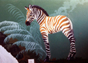 Wall Art by Allyson, Baby Zebra, zebra mural,mural, animal mural, hand painted mural, wall art