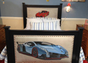 Wall Art by Allyson, sports car bed, custom boys bed, car bed, hand painted car bed, race car bed, kids furniture