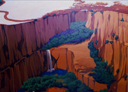 Wall Art by Allyson, Canyon landscape, landscape mural, hand painted mural, mural, wall art